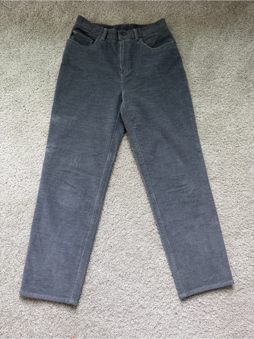 Lauren Ralph Lauren Women's Gray Straight-Leg Corduroy Pants